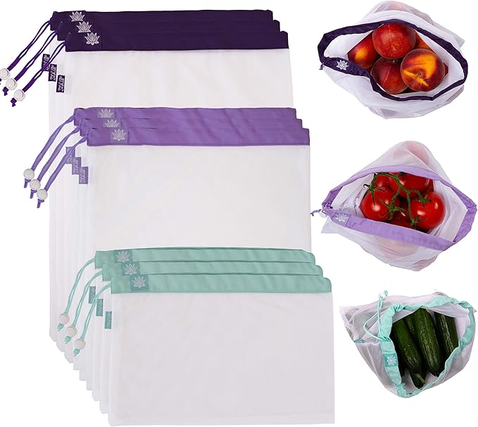 Lotus Produce Bags Reusable produce bags Eco-Friendly Mesh Produce Bags For Groceries