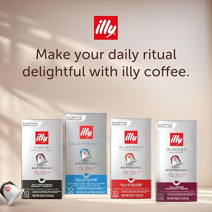 illy Aluminum Espresso Coffee Pods - Compatible with Nespresso Machines - Classico Medium Roast - Mild & Balanced, Single Serve Capsules - 10 Count (Pack of 20)