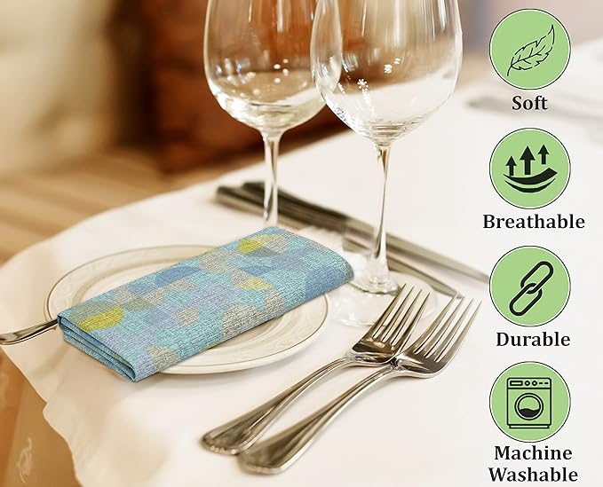 RUVANTI Cloth Napkins Set of 6 Cotton 100%, 18x18 Inches Napkins Cloth Washable, Soft, Absorbent. Cotton Napkins for Parties, Christmas, Thanksgiving, Weddings, Dinner Napkins Cloth - Quarterly