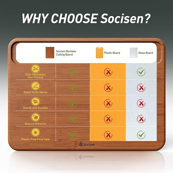 2 Packs Wood Cutting Board, Carbonized Bamboo Cutting Boards Set With Smooth Surface & Easy Storage For Busy Kitchens, Ideal Charcuterie & Chopping, Durable, Knife-Friendly for Meat Vegetables Fruits