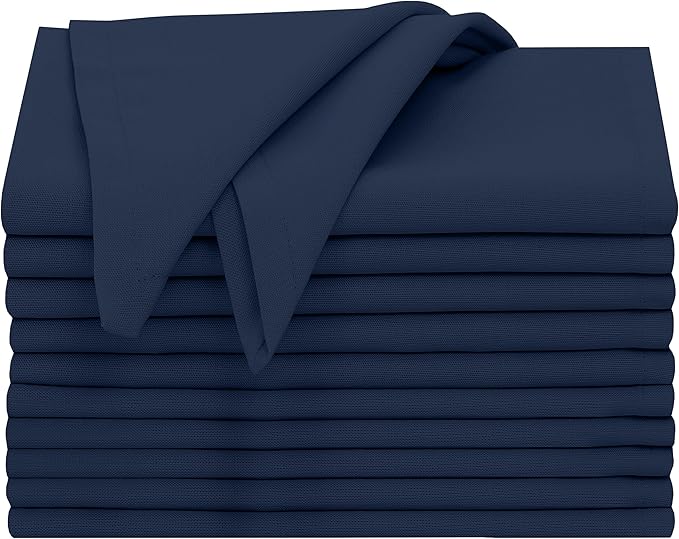 Ruvanti Cloth Napkins Set of 12, 18x18 Inches, 100% Cotton, Washable, Soft & Absorbent, Perfect for Wedding, Christmas, ‎Thanksgiving Dinners - Pageant Blue