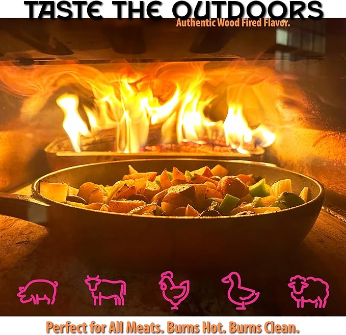 Pizza Oven Wood Kiln Dried Mini Split Oak 8"" inch Long Pizza Wood for Cooking, Grilling or Smoking 1,248 cu. in. of Oak Wood for Mini Wood Stove Cooking Wood, Smoking Wood, Brown