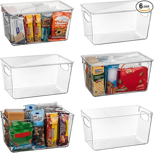 ClearSpace Plastic Pantry Organization and Storage Bins with Lids – Perfect Kitchen Organization or Kitchen Storage – Fridge Organizer, Refrigerator Organizer Bins, Cabinet Organizers
