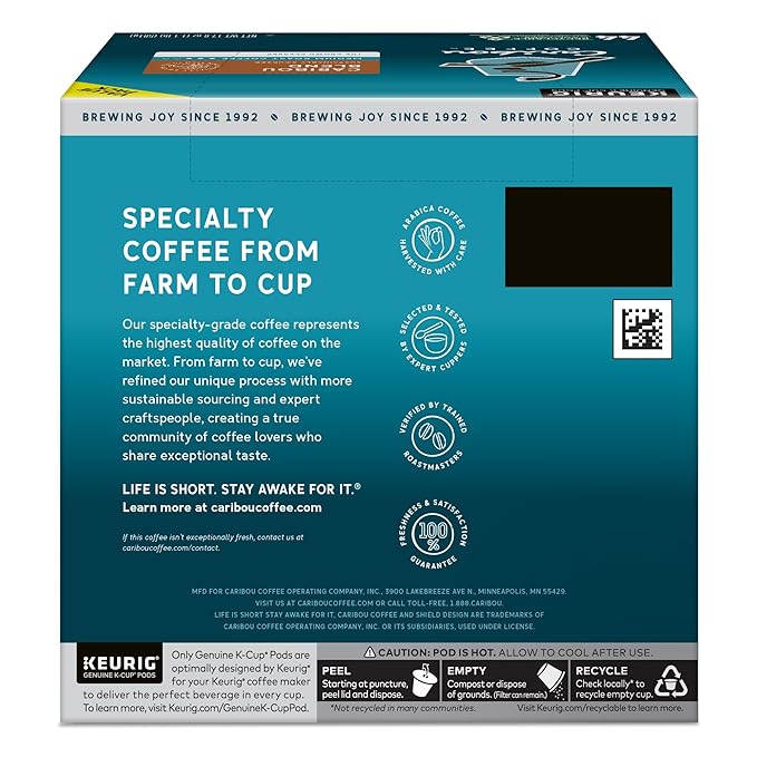 Caribou Coffee Caribou Blend Keurig Single-Serve K-Cup Pod, Medium Roast Coffee, 44 Count(Pack of 1)