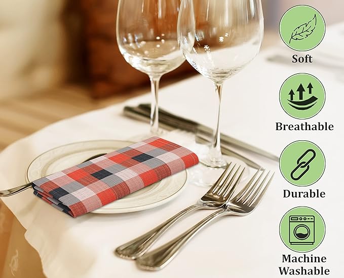 RUVANTI Cloth Napkins Set of 6 Cotton 100%, 18x18 Inches Napkins Cloth Washable, Soft, Absorbent. Cotton Napkins for Parties, Christmas, Thanksgiving, Weddings, Dinner Napkins Cloth - Play Box