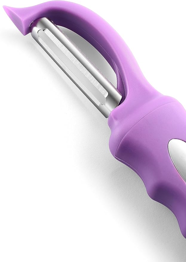 Spring Chef Premium Swivel Vegetable Peeler, Comfortable Handle and Ultra Sharp Stainless Steel Blades - Perfect Kitchen Peeler For Veggie, Fruit, Potato, Carrot, Apple - Orchid
