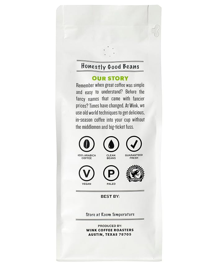 Wink Coffee Medium Dark Roast, Large 2.2lb bag, Low Acid Whole Bean Coffee, 'Cold Brew Reserve', Single Origin Colombian Arabica Beans, Smooth, Sustainably Sourced