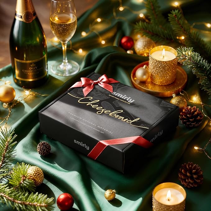 Smirly Charcuterie Board Set - Large Bamboo Cheese Board for Serving - House Warming Gifts New Home, Wedding & Bridal Shower Gift, Birthday Gift for Women