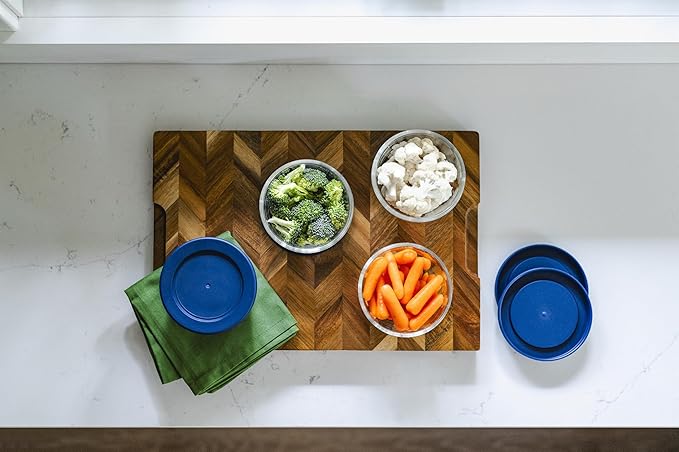 8-Piece Glass Food Storage Containers Set (4 Containers + 4 BPA-Free Lids) | 1-Cup, Leakproof | Microwave, Freezer, Oven & Dishwasher Safe | Ideal for Meal Prep & Pantry Organization