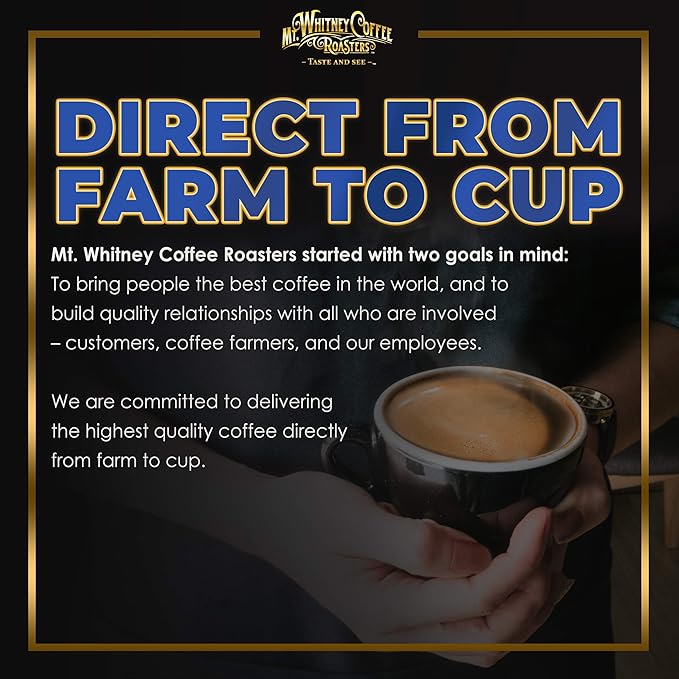 Mt. Whitney Colombia Monte Sierra Organic,Single origin, Medium Dark Roast, Smooth Full Flavored, low Acid Coffee (Ground, 5 Lb)