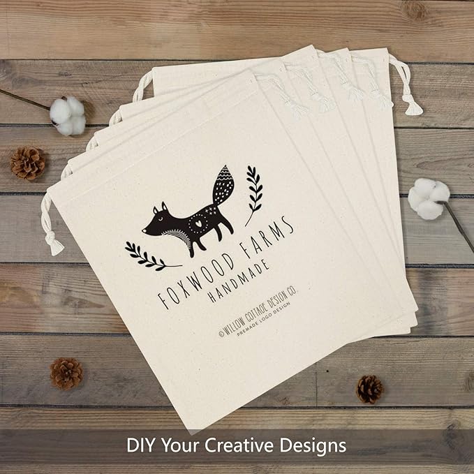 TOPDesign 10-Pack 10” x 12” Reusable Produce Bags, Muslin Bags with Drawstrings for Shopping & Storage, 100% Natural Cotton Bags, Washable, Biodegradable, Food Safe