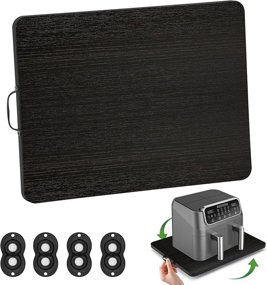 Appliance Slider, Sliding Tray for Coffee Maker, Coffee Pot Slider for Countertop, 360° Rolling Tray Appliance Slider for Kitchen Appliances- Black (9.5” X 14”)