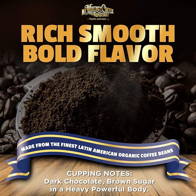 Mt. Whitney Organic French Roast, Dark Roast, Low Acid Coffee (Ground, 2 Lb)