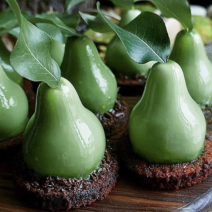 OCPO KITCHEN 3D Pear Shape Silicone Molds for Baking Mousse Cake, 3D Silicone Baking Mold for Candy Pastry Chocolate Truffle Cupcake Jelly Cookie Pudding Cake Decoration Mold, Pear Shape (15-Cavity)