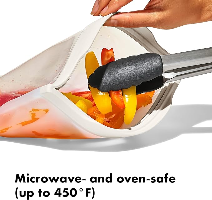OXO Good Grips Silicone Reusable Bag – Stand-Up Quart (32 oz) - Lagoon