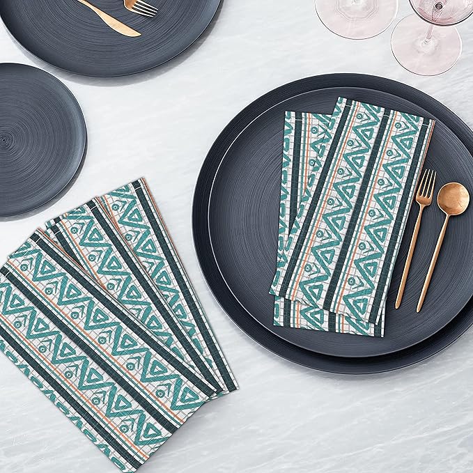 RUVANTI Cloth Napkins Set of 6 Cotton 100%, 18x18 Inches Napkins Cloth Washable, Soft, Absorbent. Cotton Napkins for Parties, Christmas, Thanksgiving, Weddings, Dinner Napkins Cloth - Kite