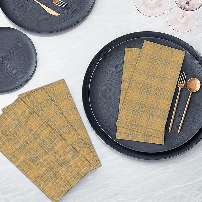 RUVANTI Cloth Napkins Set of 6 Cotton 100%, 18x18 Inches Napkins Cloth Washable, Soft, Absorbent. Cotton Napkins for Parties, Christmas, Thanksgiving, Weddings, Dinner Napkins Cloth - Wet Net