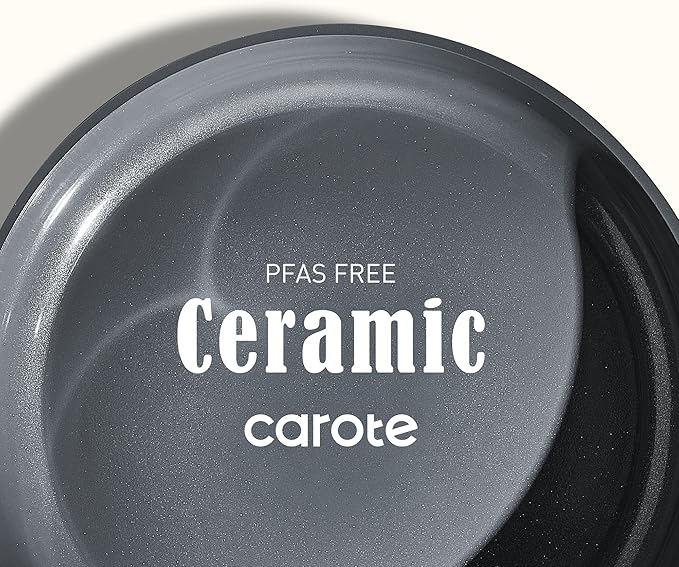 CAROTE 2QT & 2.5QT Sauce Pan Sets with Lid & Ladle Cooking Pots Nonstick Saucepans Cookware Set Small Kitchen Pot, Induction Comptable, Easy to Clean, PFOA FREE (Blue)