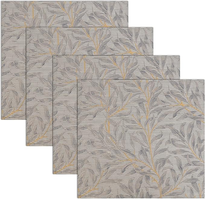 RUVANTI Cloth Napkins Set of 6 Cotton 100%, 18x18 Inches Napkins Cloth Washable, Soft, Absorbent. Cotton Napkins for Parties, Christmas, Thanksgiving, Weddings, Dinner Napkins Cloth - Leafy