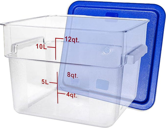 Tiger Chef Food Storage Containers with Lids - Plastic Container Set for Pantry Storage- 12 Qt Commercial Grade for Sugar, Flour, Cereal, Dry Goods