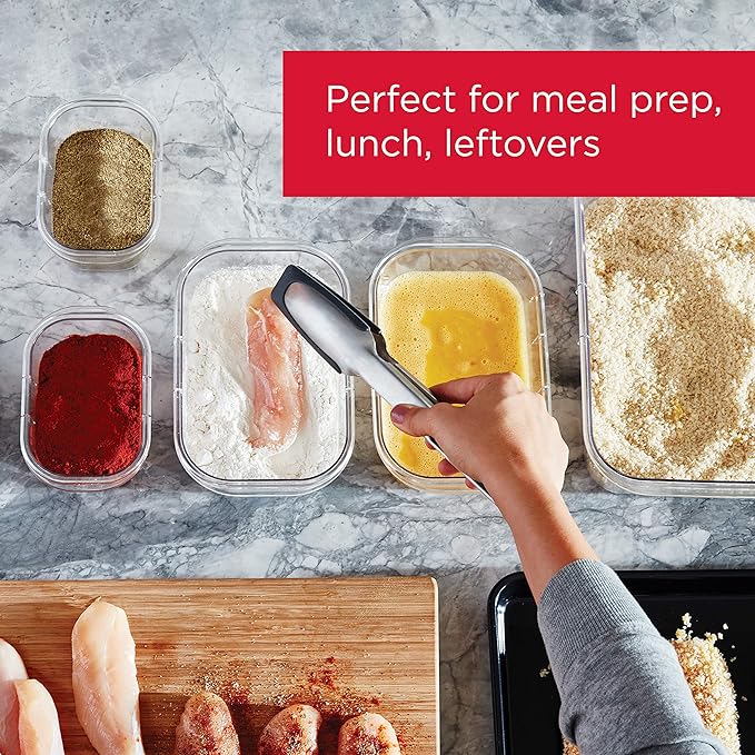 Rubbermaid Brilliance Food Storage Containers, 14 Piece Plastic Containers with Lids, BPA-Free, Leak Proof, Clear