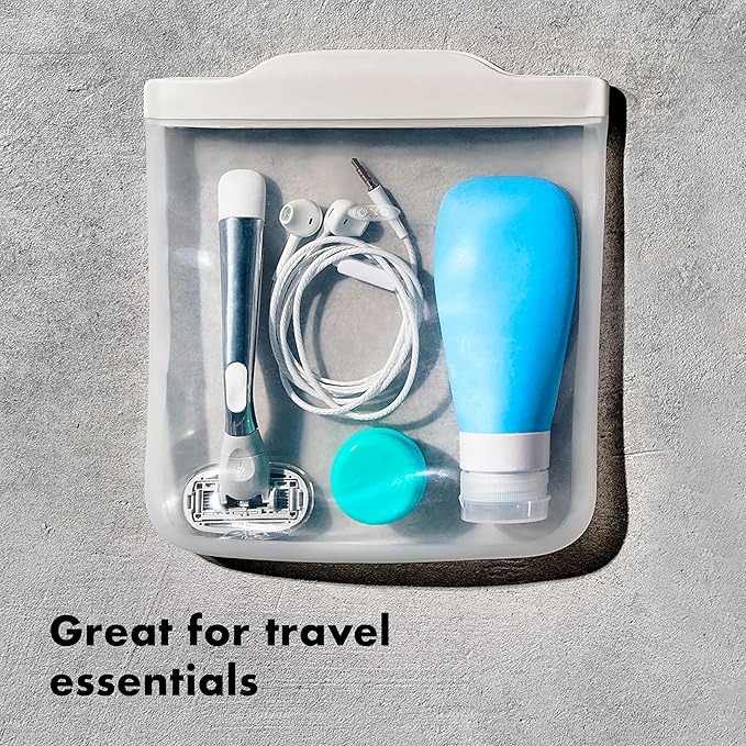 OXO Good Grips Silicone Reusable Bag – Half Gallon Bag (64 oz) - Lagoon