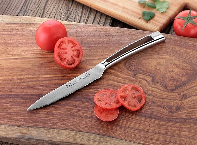 Cangshan N1 Series 59809 German Steel Forged Serrated Utility Knife, 5-Inch