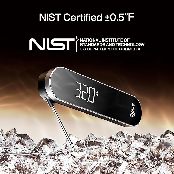 Typhur InstaProbe Core 0.5 Sec Instant Read Meat Thermometer Digital with Readable Display in Sunlight for Cooking, Professional Thermometer with IP67 Waterproof for Grill, BBQ, Cooking, Smoker