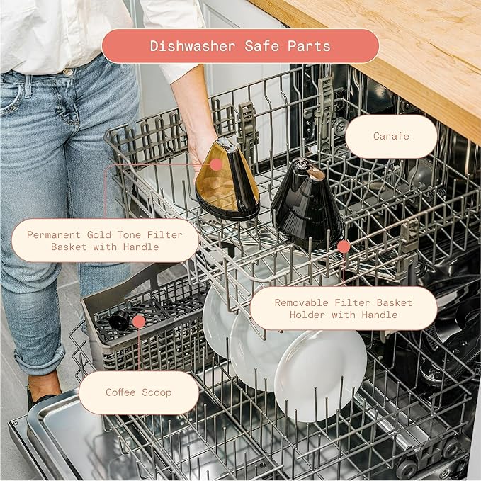 Beautiful 14-Cup Programmable Drip Coffee Maker | Touch-Activated Display, 24-Hr Auto Brew, Reusable Gold-Tone Filter, Charcoal Water Filter, 3 Strengths by Drew Barrymore (Lavander)