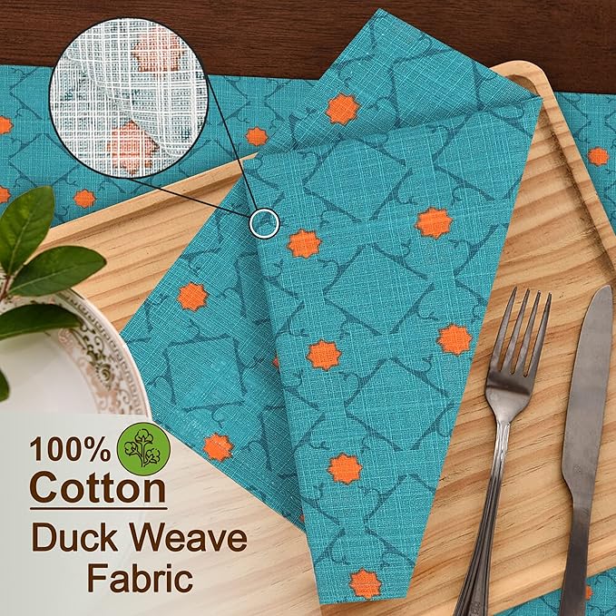 RUVANTI Cloth Napkins Set of 6 Cotton 100%, 18x18 Inches Napkins Cloth Washable, Soft, Absorbent. Cotton Napkins for Parties, Christmas, Thanksgiving, Weddings, Dinner Napkins Cloth - Combo