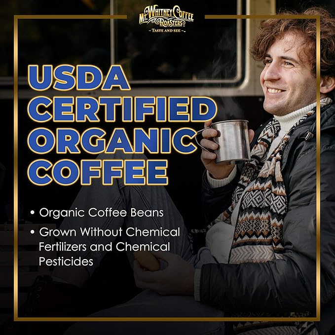 Mt. Whitney Organic Gayo Mountain Sumatra, Medium Dark Roast, Low Acid Coffee (Ground, 5 Lb)