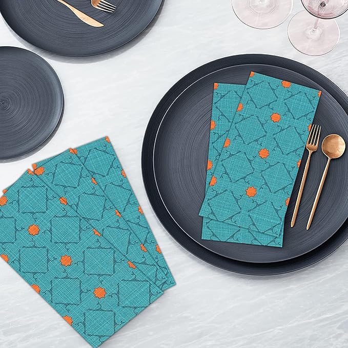 RUVANTI Cloth Napkins Set of 6 Cotton 100%, 18x18 Inches Napkins Cloth Washable, Soft, Absorbent. Cotton Napkins for Parties, Christmas, Thanksgiving, Weddings, Dinner Napkins Cloth - Combo