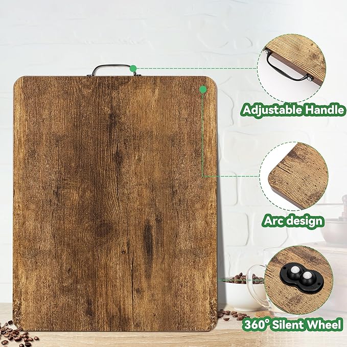 Appliance Slider, Sliding Tray for Coffee Maker, Coffee Pot Slider for Countertop, 360° Rolling Tray Appliance Slider for Kitchen Appliances- Rustic Brown (12.5” X 16”)