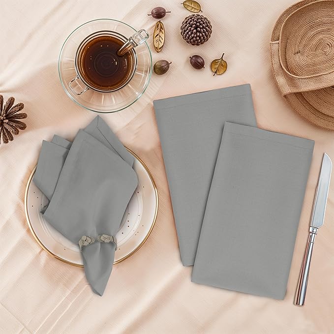 Ruvanti Cloth Napkins Set of 6, 18x18 Inches, 100% Cotton, Washable, Soft & Absorbent, Perfect for Wedding, Christmas, ‎Thanksgiving Dinners - Wild Dove