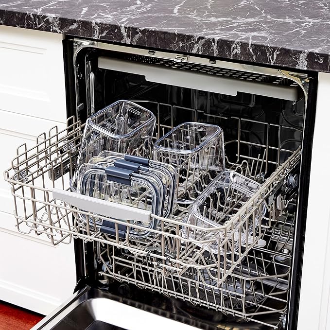 Rubbermaid Brilliance 14-Piece Food Storage Container Set with Scoops Airtight BPA-Free for Kitchen and Pantry Organization