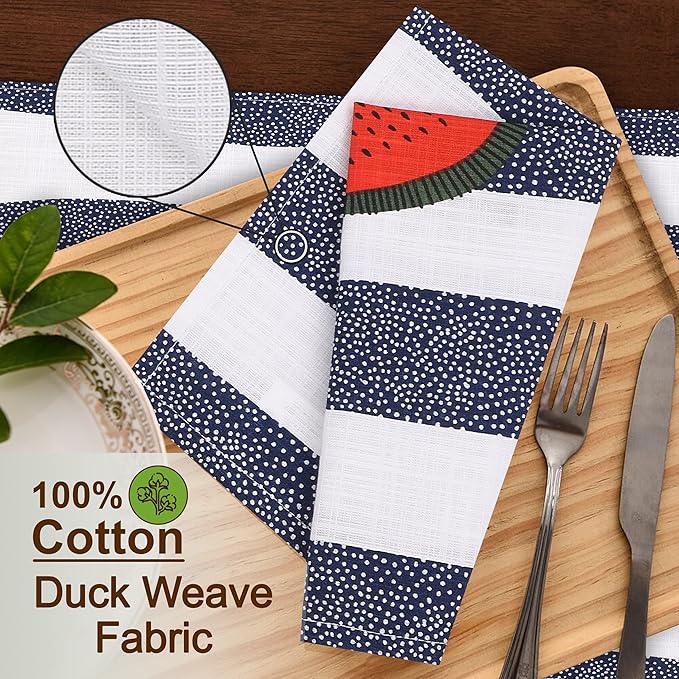 RUVANTI Cloth Napkins Set of 6 Cotton 100%, 18x18 Inches Napkins Cloth Washable, Soft, Absorbent. Cotton Napkins for Parties, Christmas, Thanksgiving, Weddings, Dinner Napkins Cloth - Watermelon