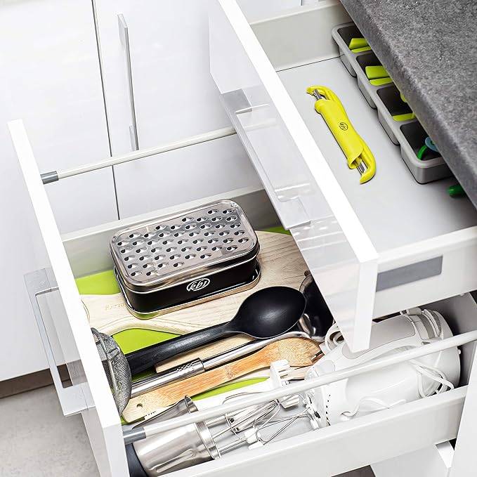 Cheese Grater with Container and Lid & Peeler Set - Vegetable Fruit Multi-Function Stainless Steel Kitchen Utensil Kit with Black Food Plastic Storage Stable Box - Hand Chopper Graters & Peelers