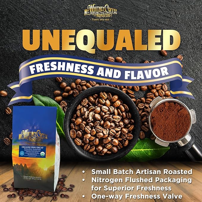 Mt. Whitney Organic Swiss Water, Low Acid, Decaf Coffee from Peru (Ground, 5 Lb)