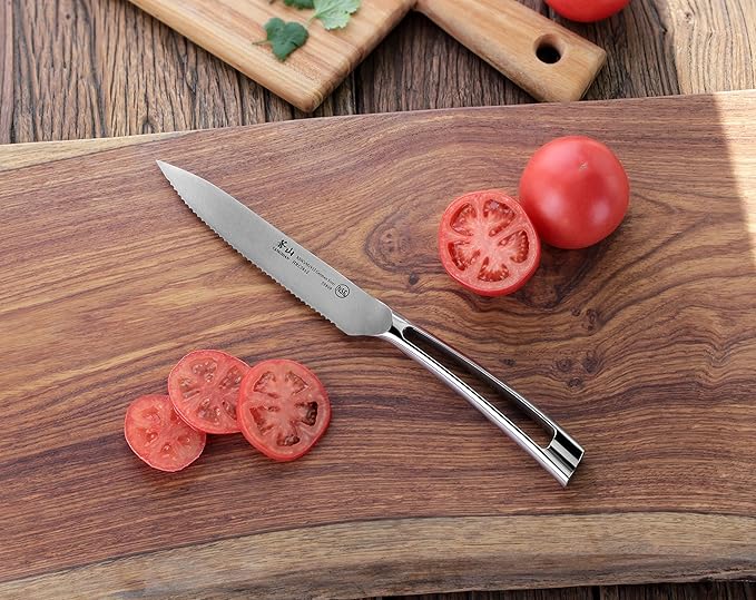 Cangshan N1 Series 59809 German Steel Forged Serrated Utility Knife, 5-Inch